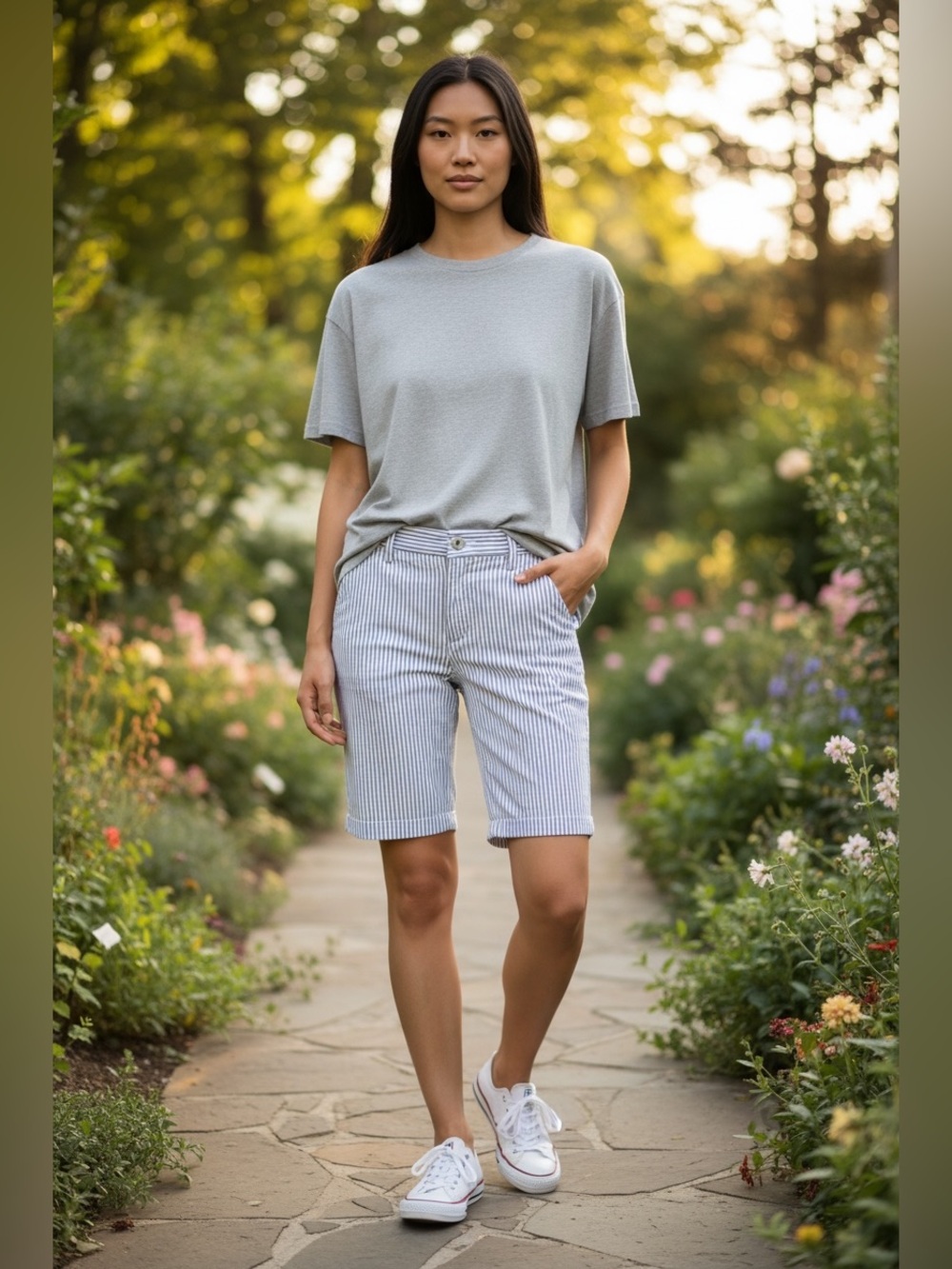 GAP Seersucker Bermuda Shorts